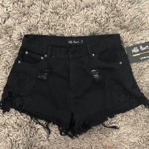 Black jean shorts
